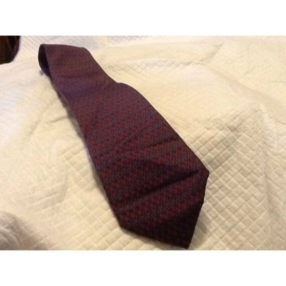 Vintage HERMES Tie PARIS Silk Tie Wine Red